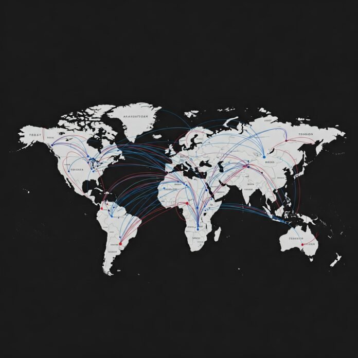 World alliances map: Trust, Neutrality, Tension