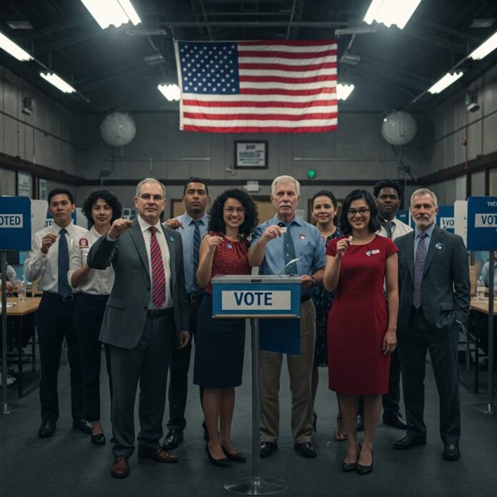 Diverse voters showing 