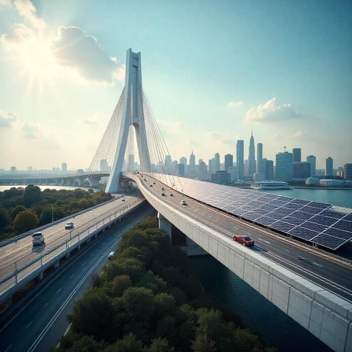 Modern bridge funded by Infrastructure Bill 2025 projects, symbolizing progress.