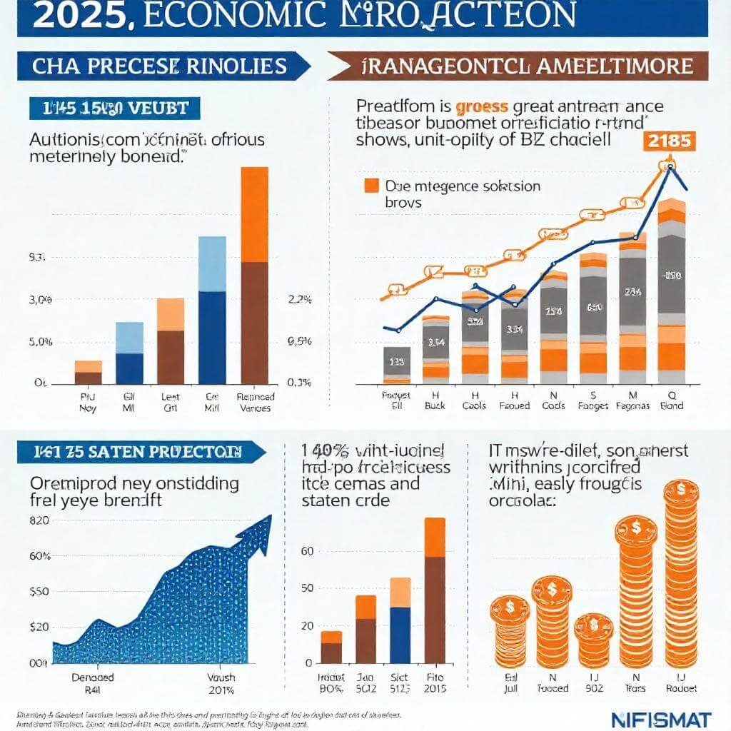 colorful charts showing 2025 economic projections