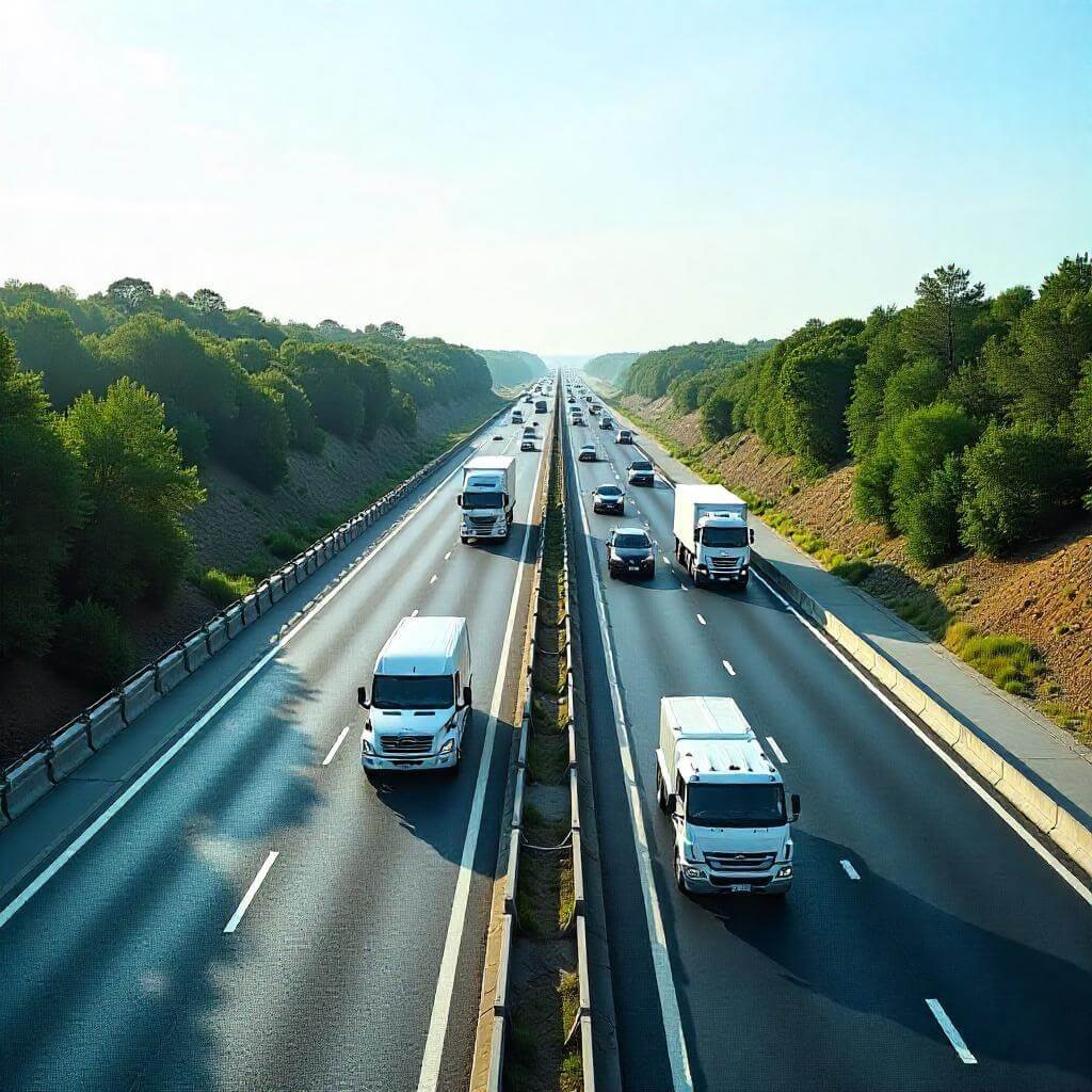 New highway built under Infrastructure Bill 2025 projects, connecting communities.