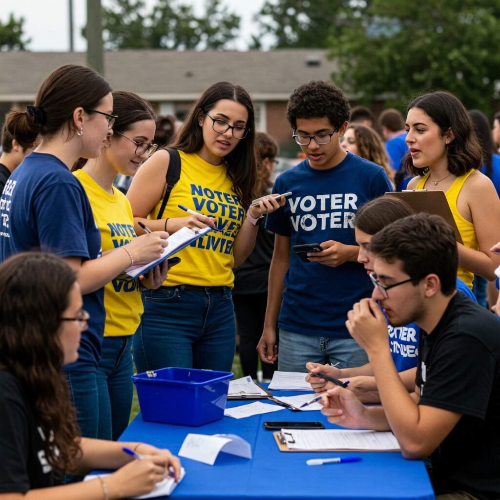 Gen Z and Millennials at voter drive.