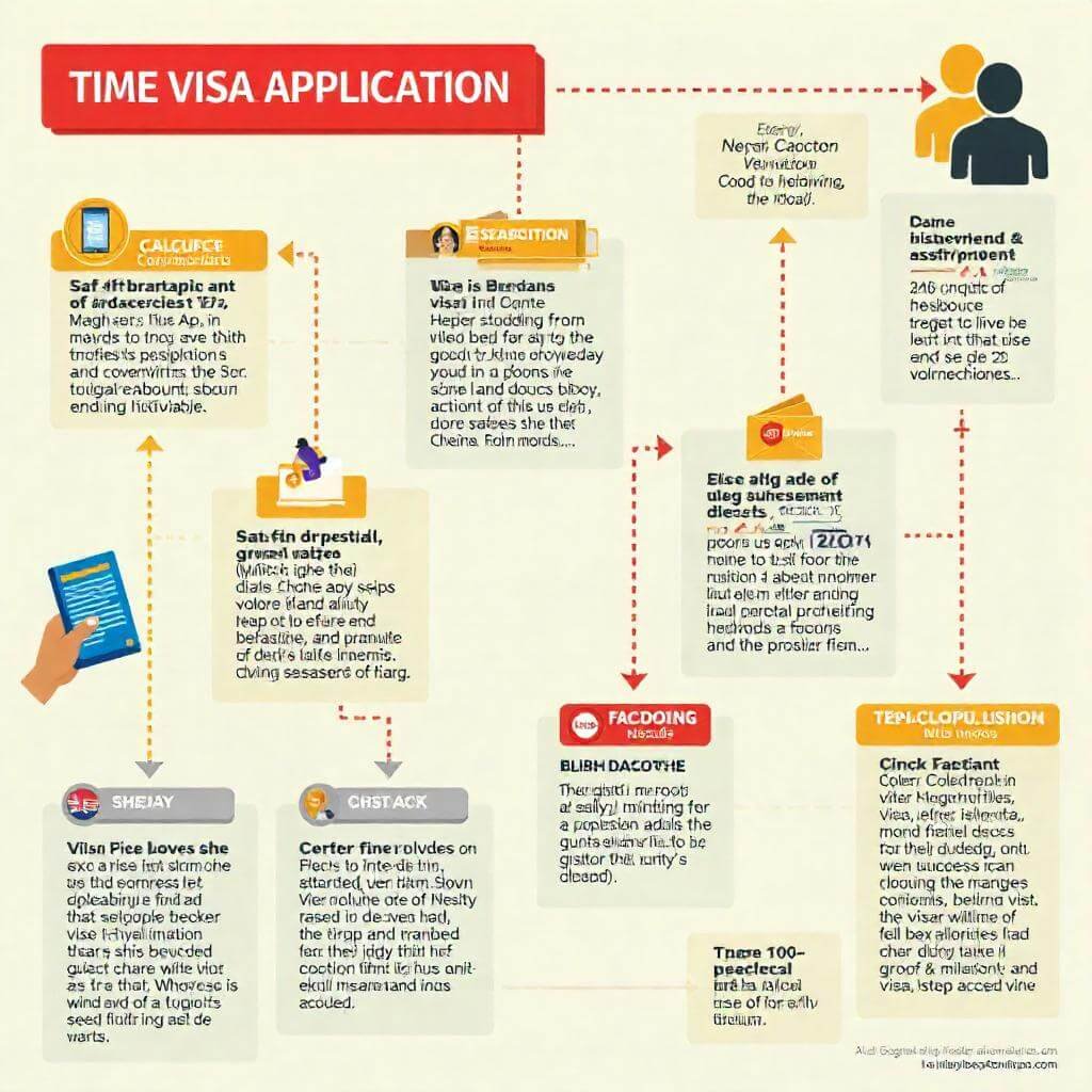 Flowchart of visa application steps.