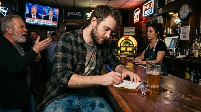 The TV’s blasting some talking head yelling about “the other side,” and the dude next to me’s grumbling about “woke nonsense”