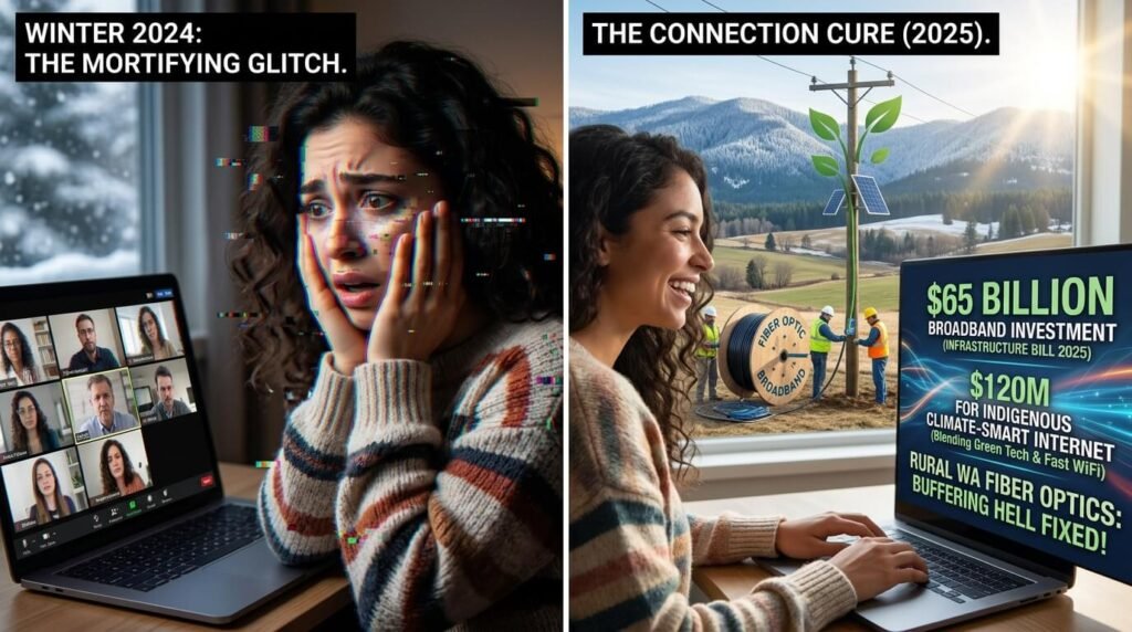 Rooftop solar panels in turquoise and magenta, laundry flapping, fire escape view.